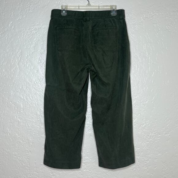 CHAPS Women's Green Wide Leg Zip Pants Tencel Cotton Size 8 Lightweight - Picture 2 of 6
